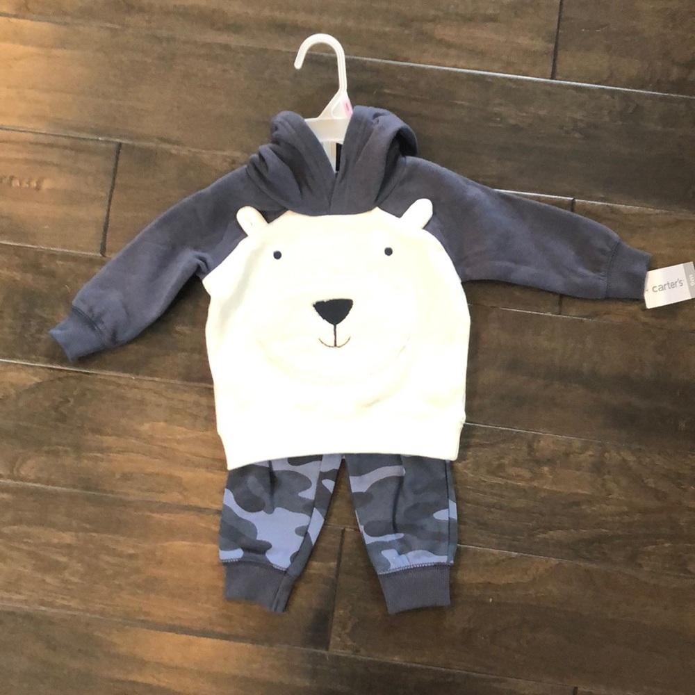 Baby boy pant and hoodie outfit.